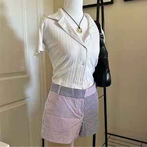 J. Crew Women's Striped Shorts - Purple and Navy